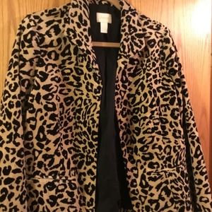Chico’s velveteen leopard jacket